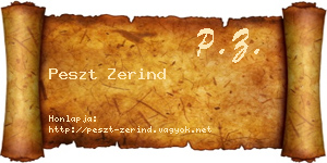 Peszt Zerind névjegykártya